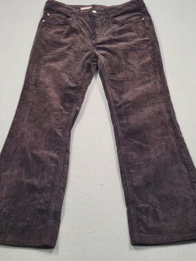 Pilcro Anthropologie Corduroy Flare Pants Brown Mid Rise Size 29